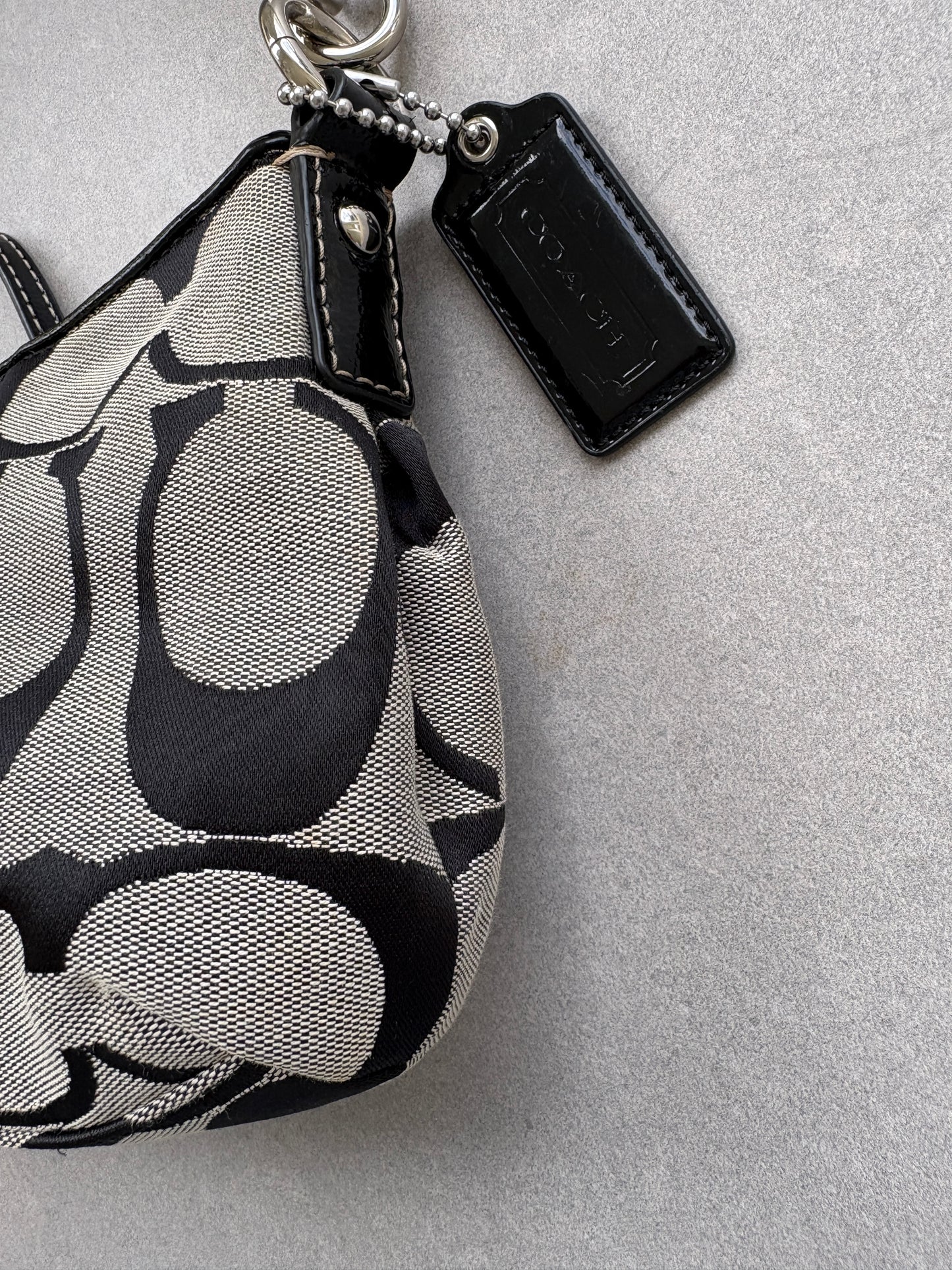 Coach Poppy Monogram Black Shoulder Bag