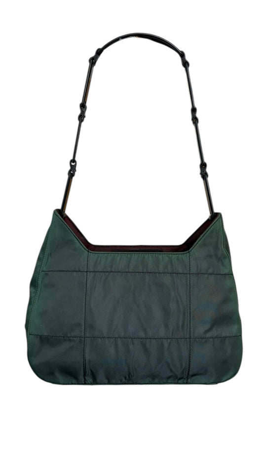 Prada Green Nylon Shoulder Bag