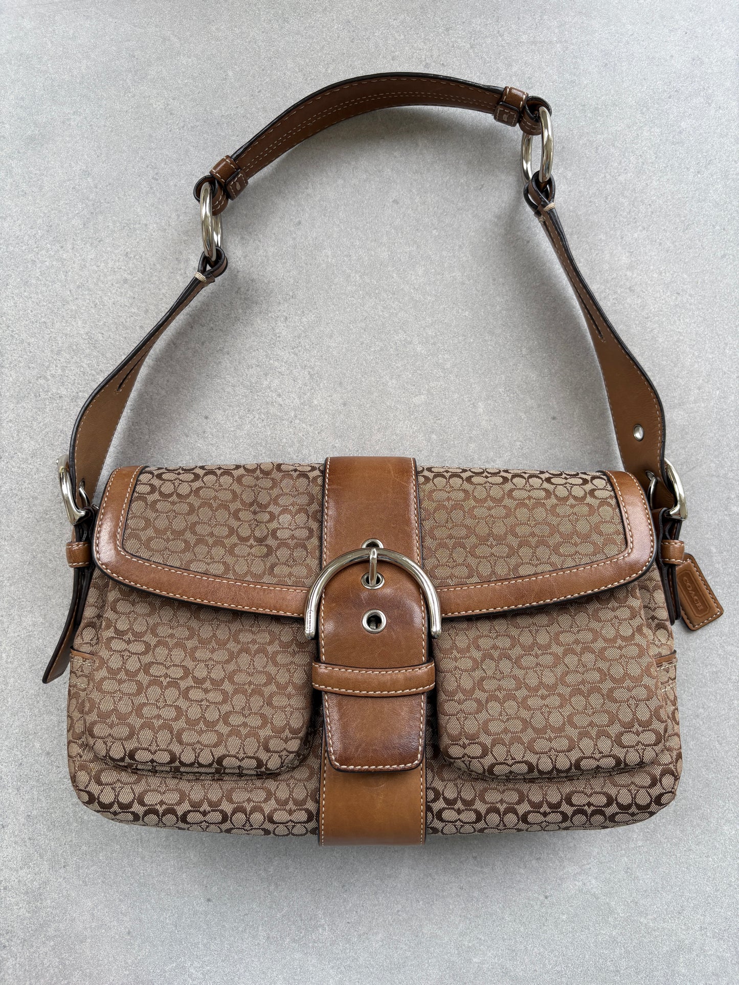 Coach Soho Brown Monogram Shoulder Bag
