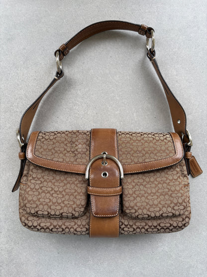 Coach Soho Brown Monogram Shoulder Bag