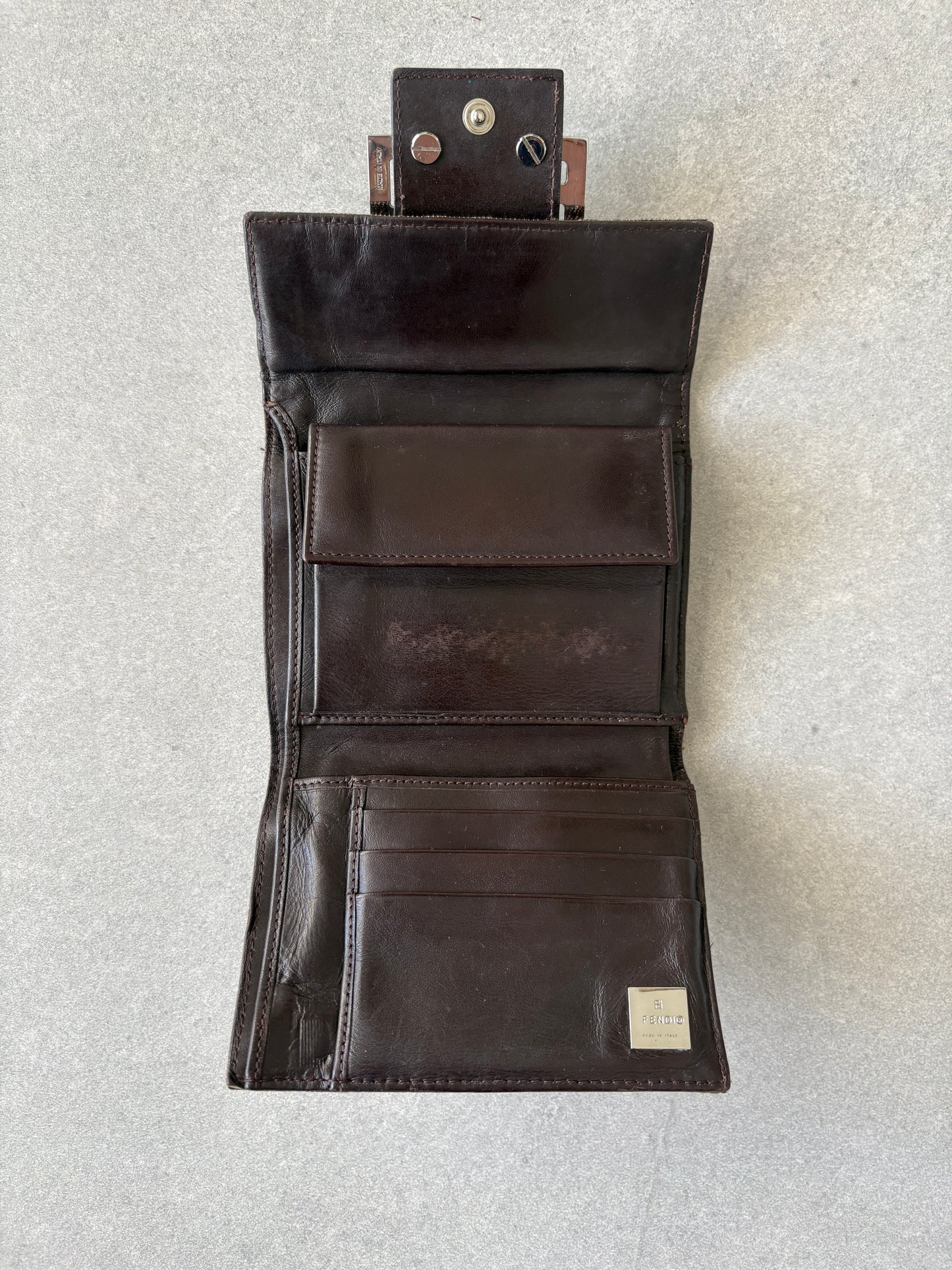 Fendi Zucca Canvas and Leather Wallet