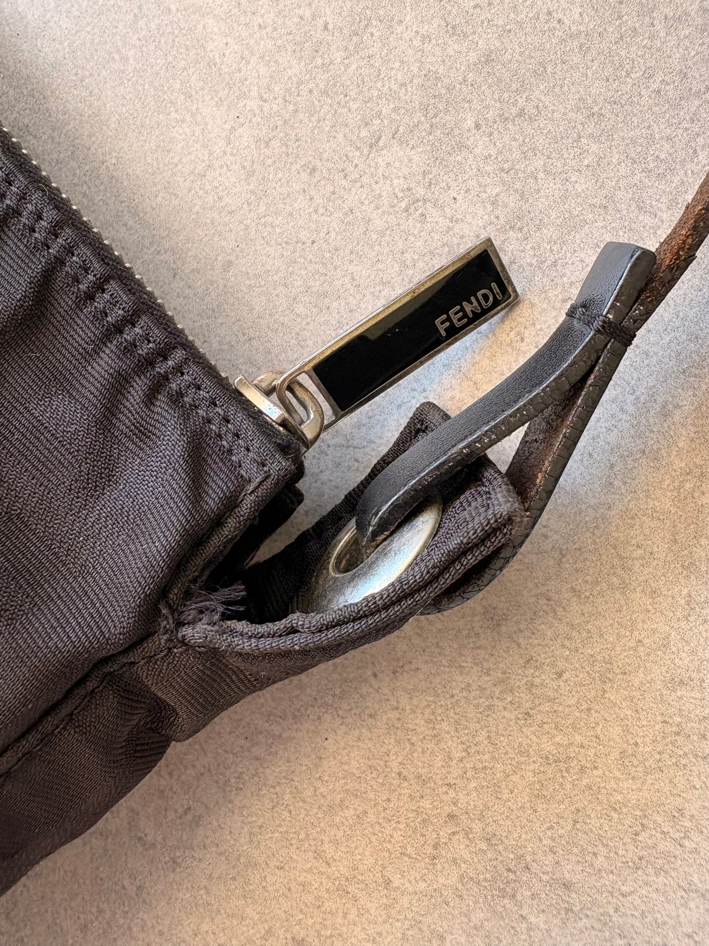 Fendi Zucca Shoulder Bag Black