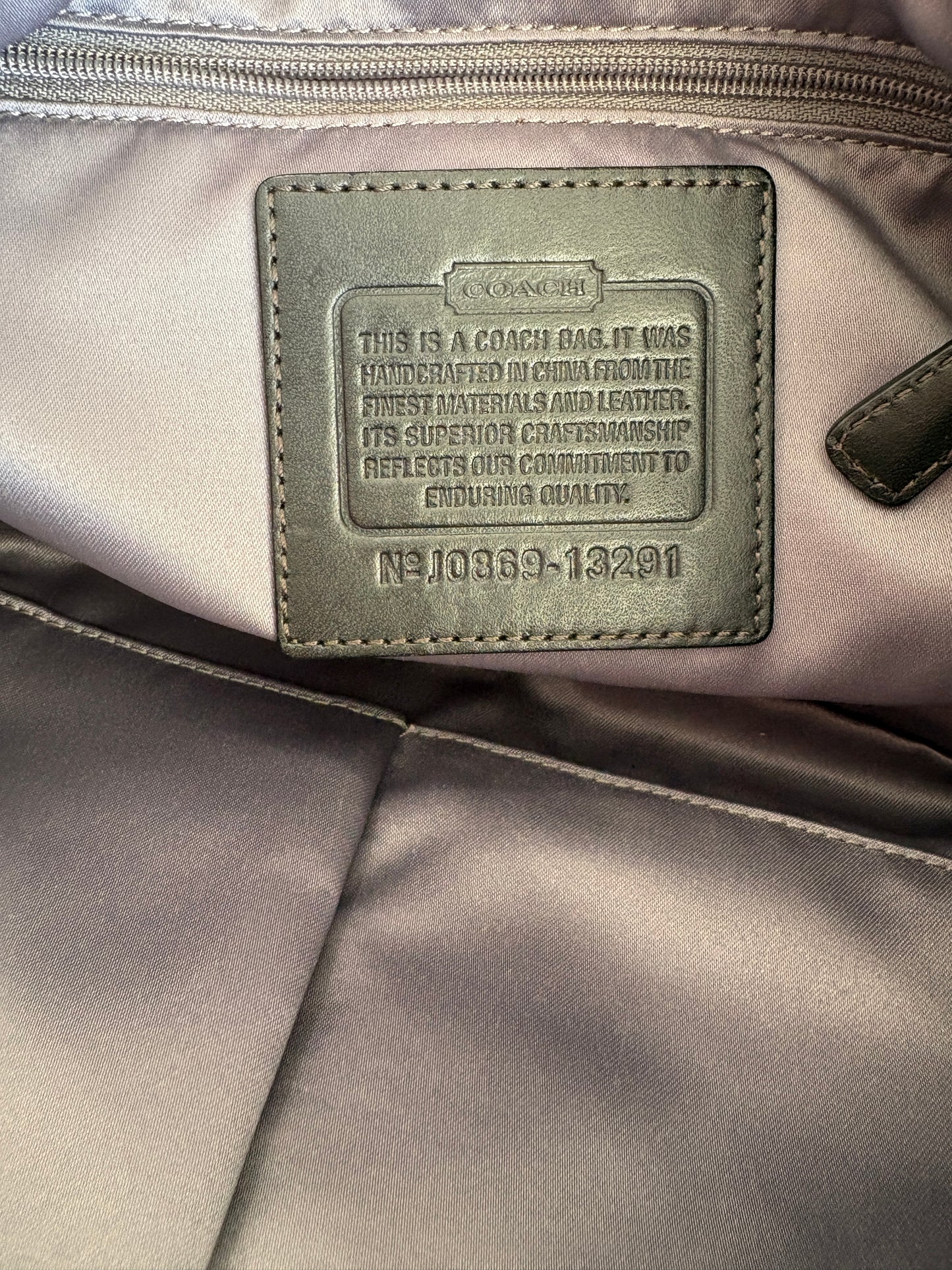 Coach Grey Monogram Shoulder Bag