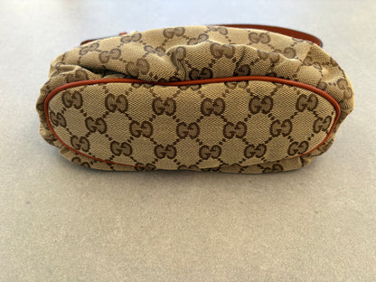 Gucci GG Canvas Pochette with Orange Trim
