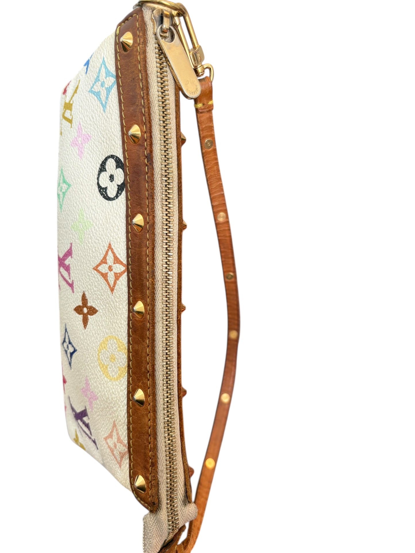 Louis Vuitton x Takashi Murakami White Multicolour Pochette Accessoires 2000s