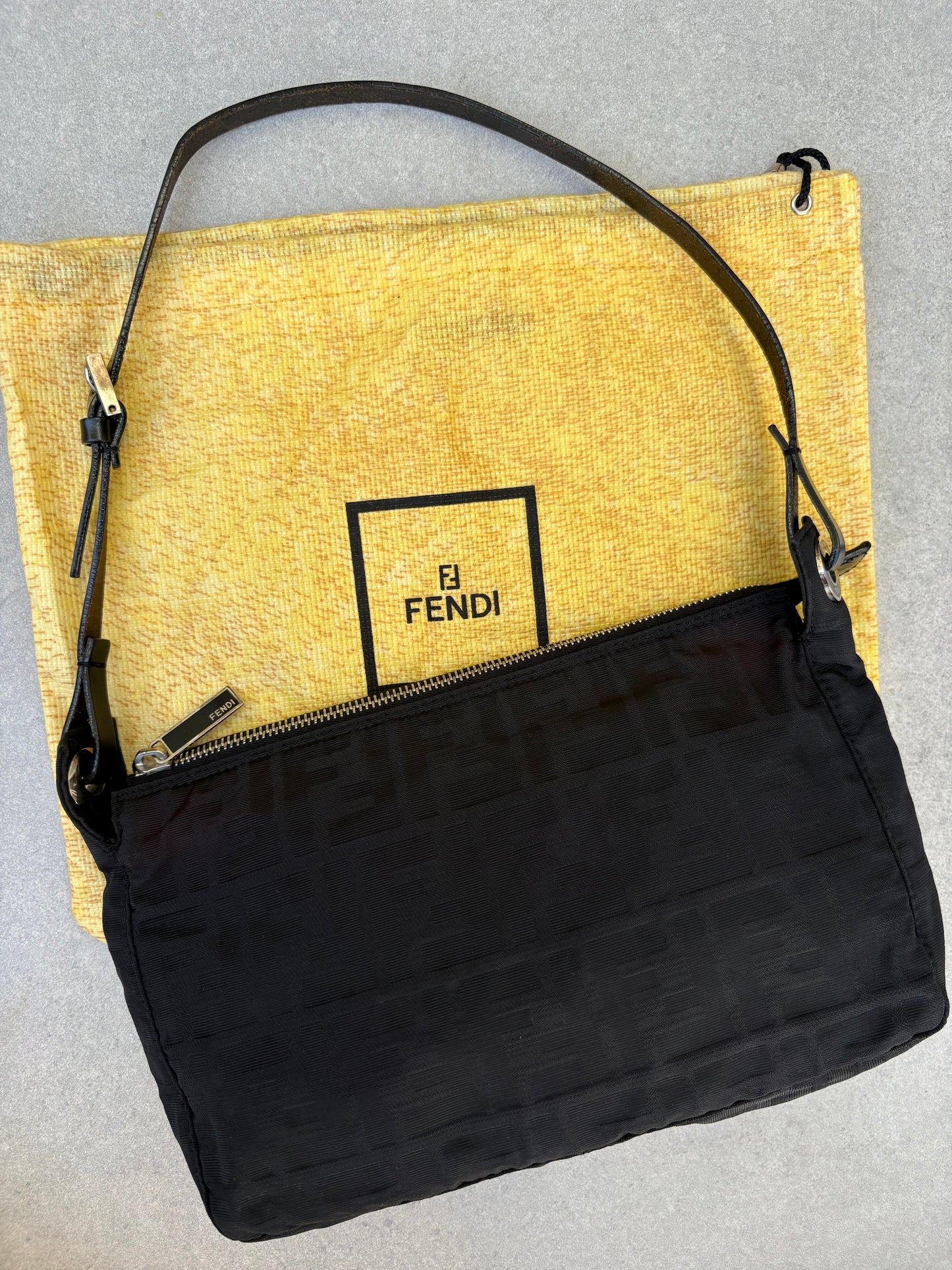Fendi Zucca Shoulder Bag Black