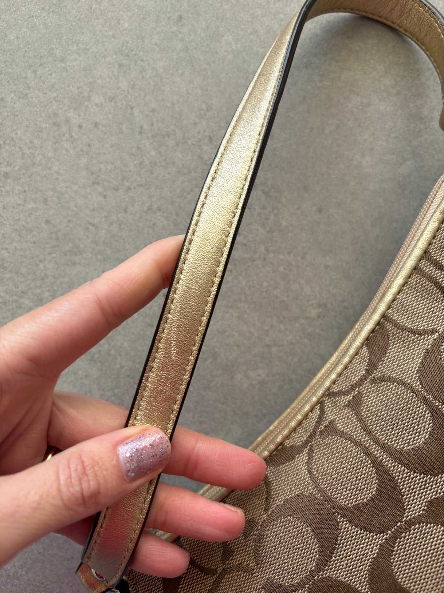Coach Monogram Brown Shoulder Bag