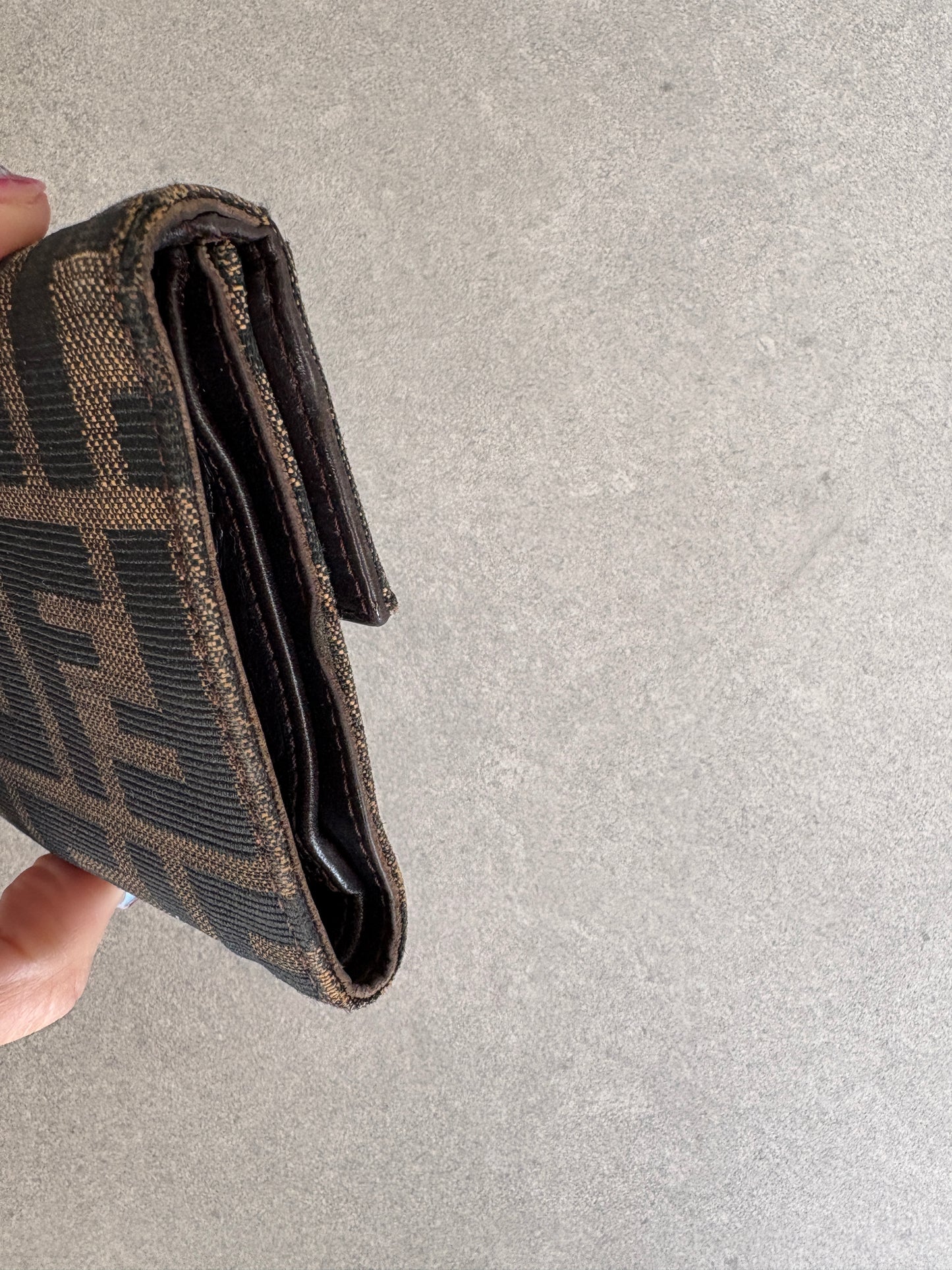 Fendi Zucca Canvas and Leather Wallet