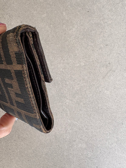 Fendi Zucca Canvas and Leather Wallet