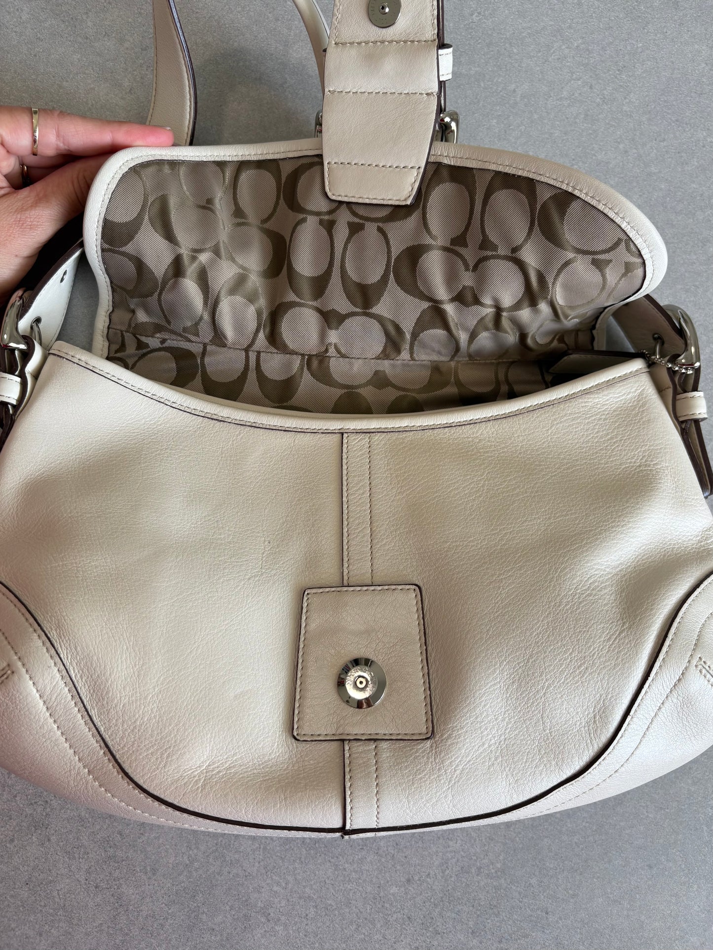 Coach Soho Cream Leather Shoulder Bag