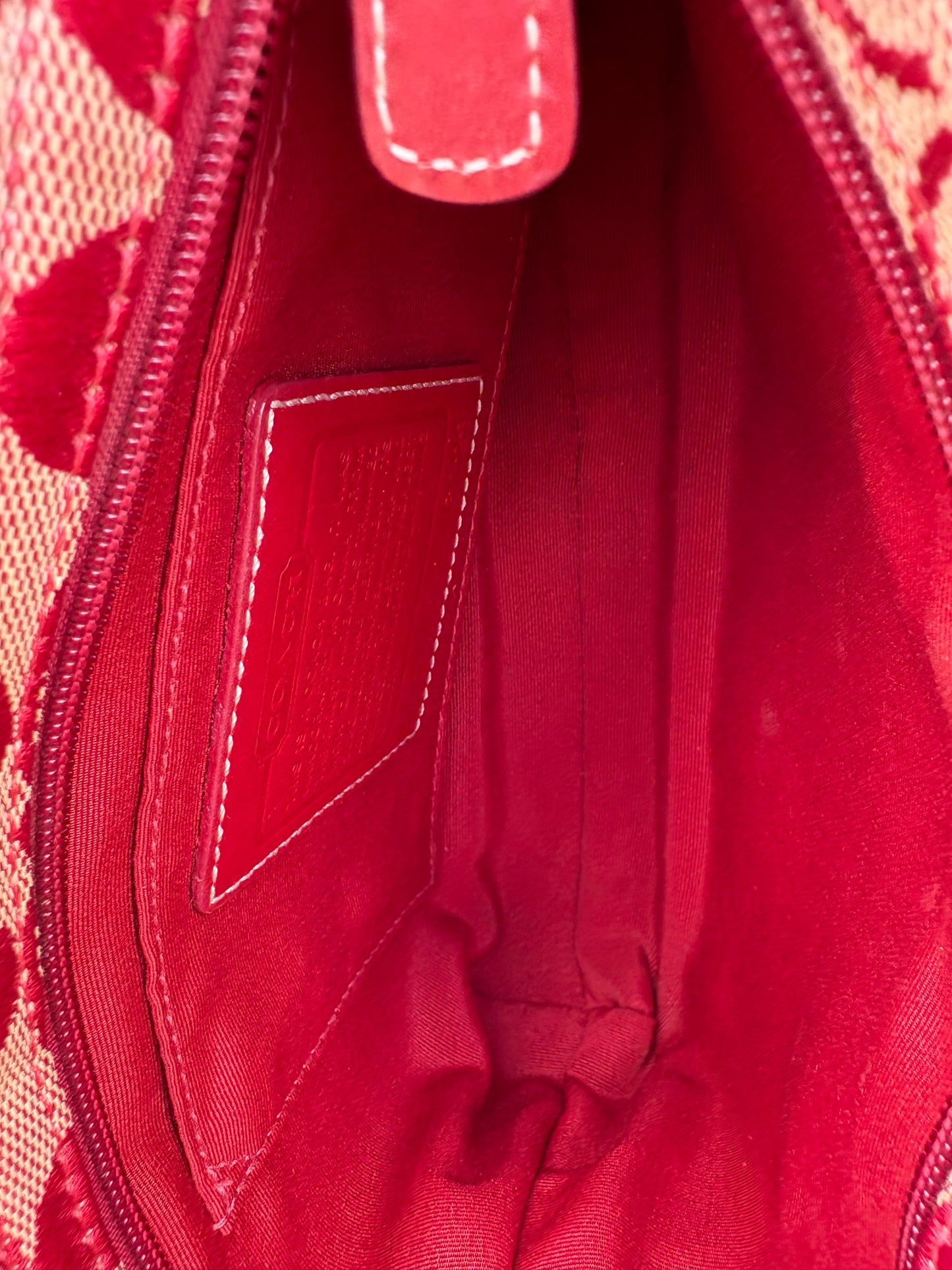 Coach Rare Red Monogram Shoulder Bag