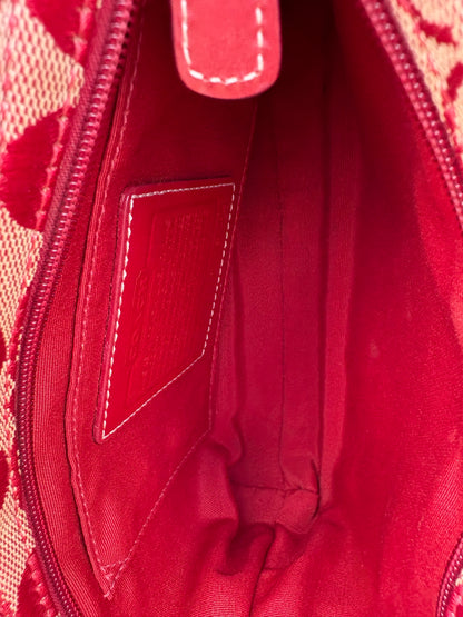 Coach Rare Red Monogram Shoulder Bag