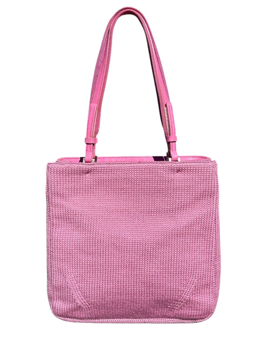 Prada Knit Shoulder Tote Bag Pink