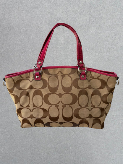 Coach Brown and Pink Tote Bag