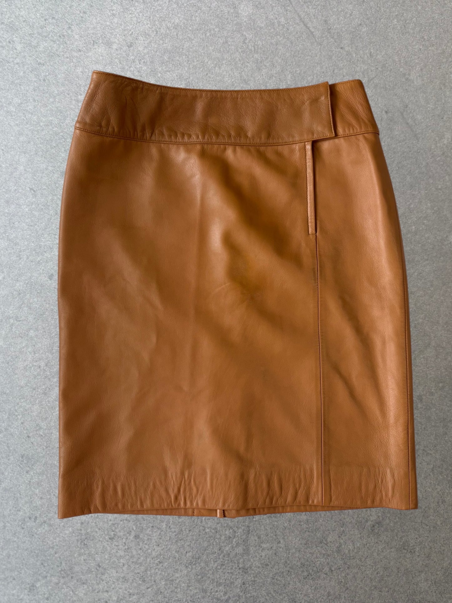 Burberry Tanned Leather Skirt