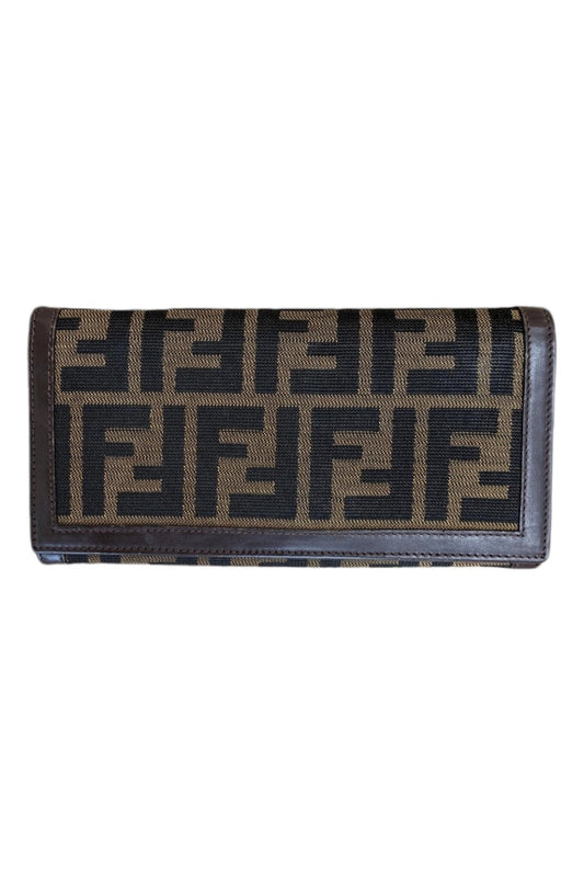 Fendi Zucca canvas cloth long wallet