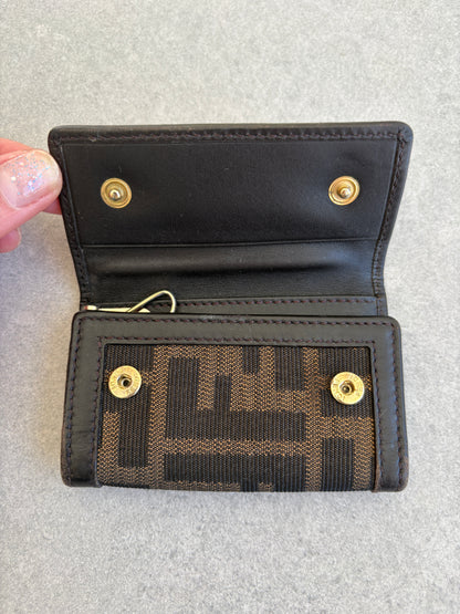 Fendi Zucca Canvas and Leather Key Holder