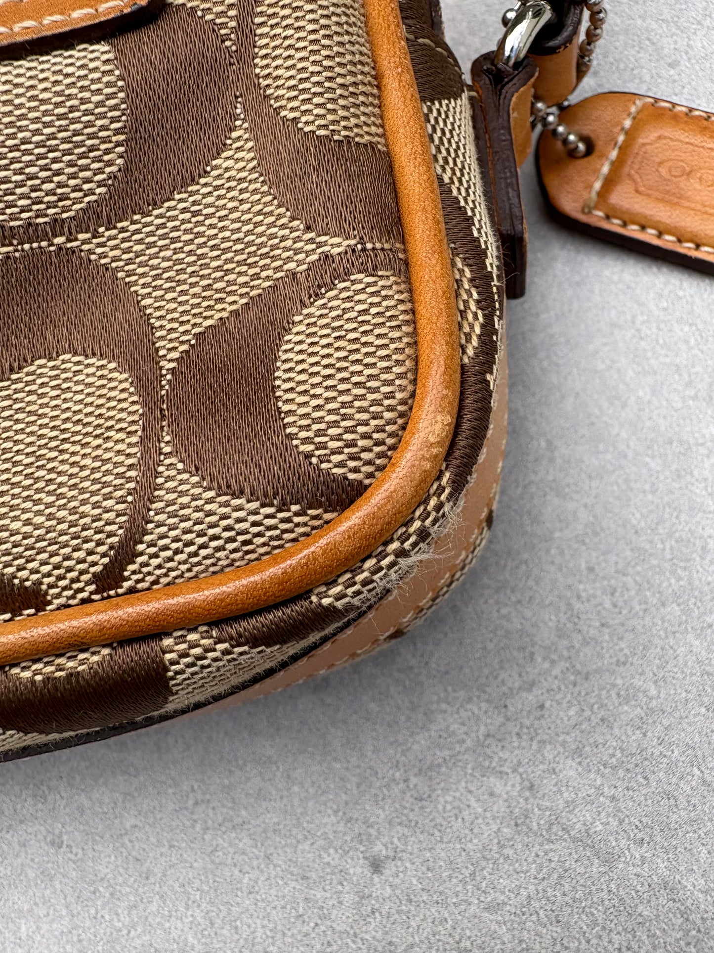 Coach Brown Canvas Signature Crossbody Bag