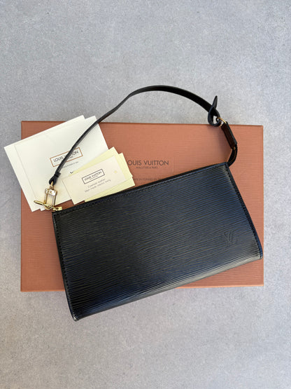 Louis Vuitton Black Epi Leather Pochette Accessoires