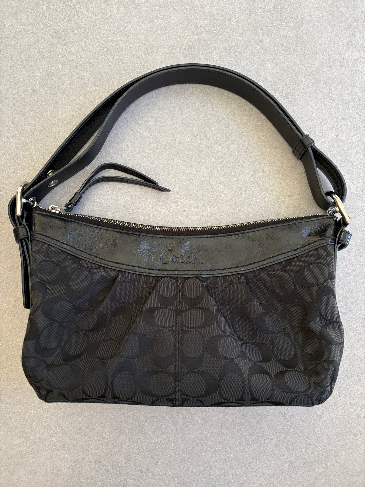 Coach Black Crescent Moon Monogram Shoulder Bag