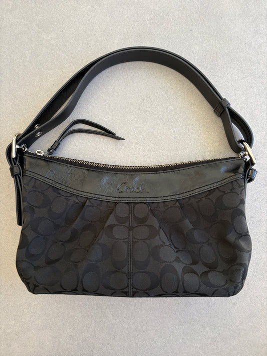 Coach Black Crescent Moon Monogram Shoulder Bag