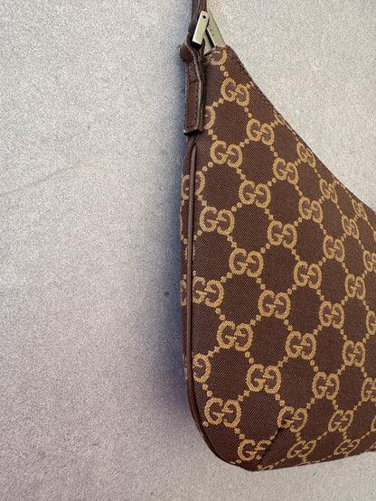 Gucci Brown GG Canvas and Leather Shoulder Bag