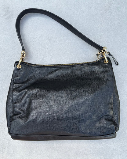 Coach Shoulder Bag Black Leather