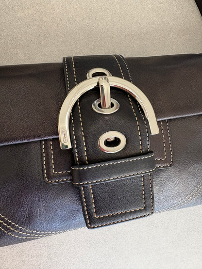 Coach Soho Black Leather Shoulder Bag
