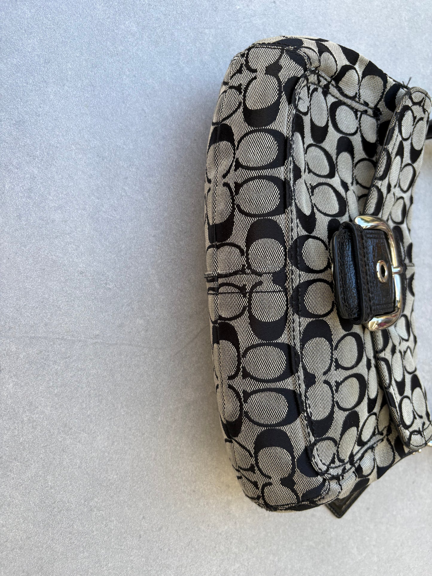 Coach Soho Black and Grey Monogram Shoulder Bag