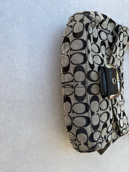 Coach Soho Black and Grey Monogram Shoulder Bag