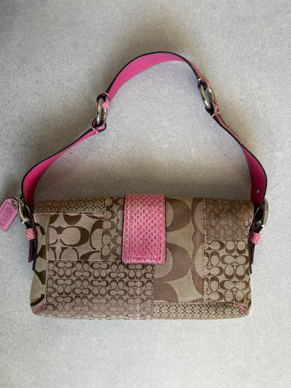 Coach Exotics Soho Patchwork with Pink Snakeskin Shoulder Bag