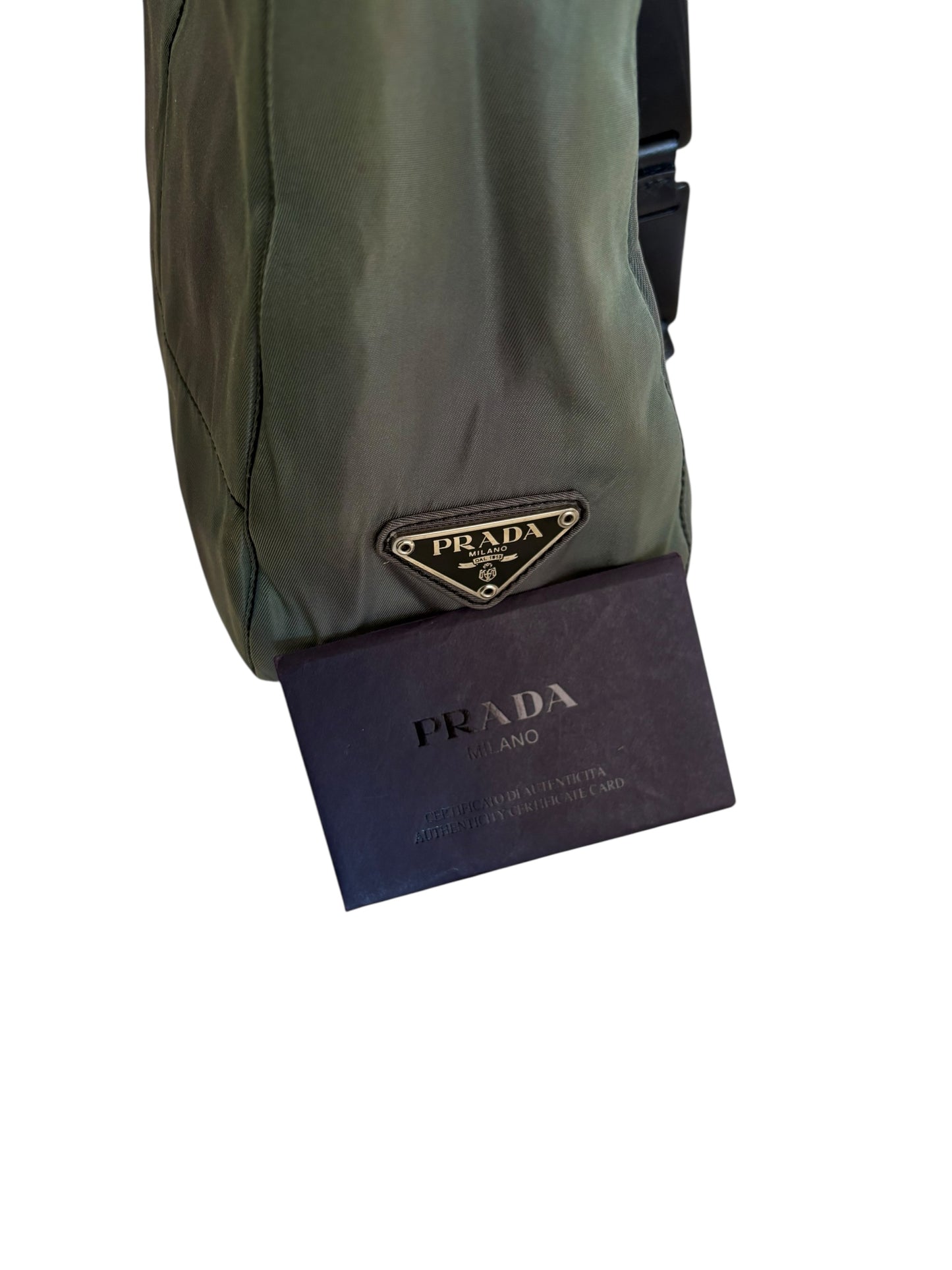Prada Green Nylon Shoulder Bag