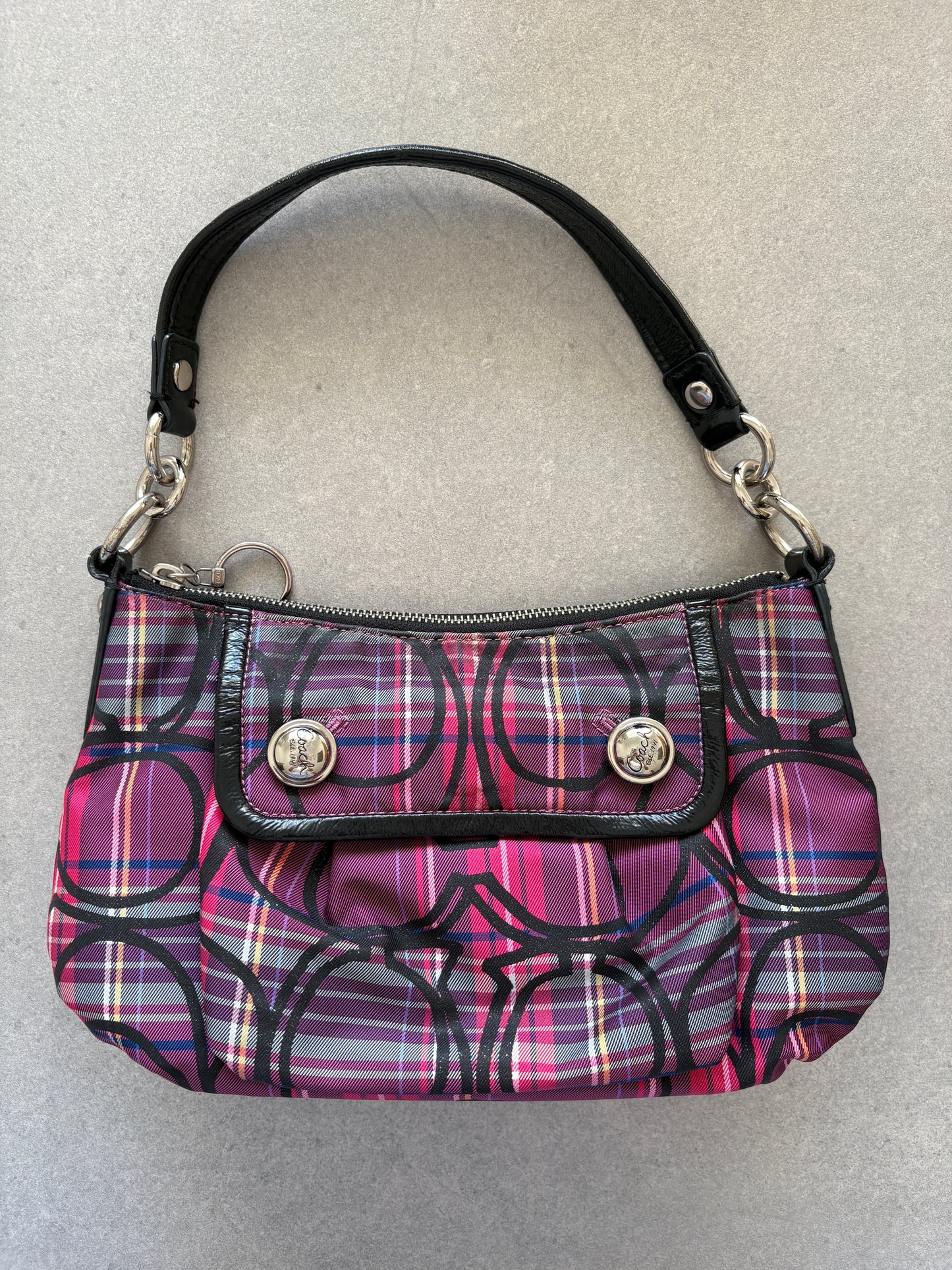 Coach Poppy Tartan Shoulder Bag