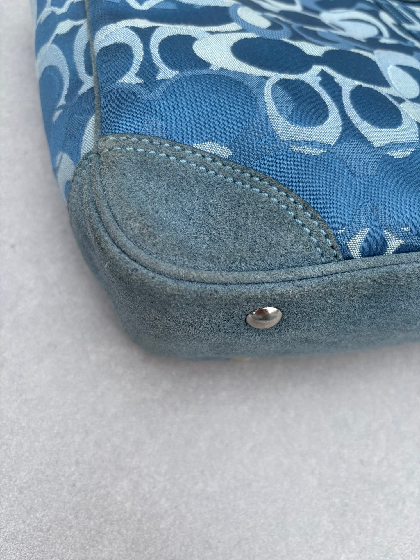 Coach Blue Optic Tote Bag