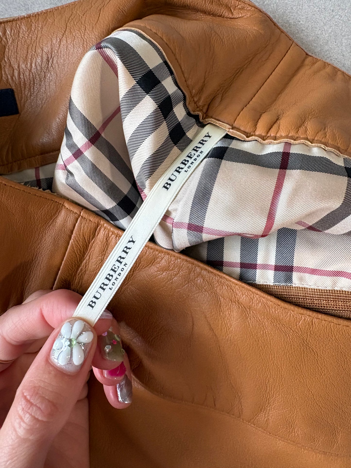 Burberry Tanned Leather Skirt