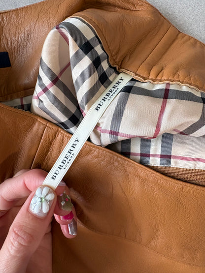 Burberry Tanned Leather Skirt