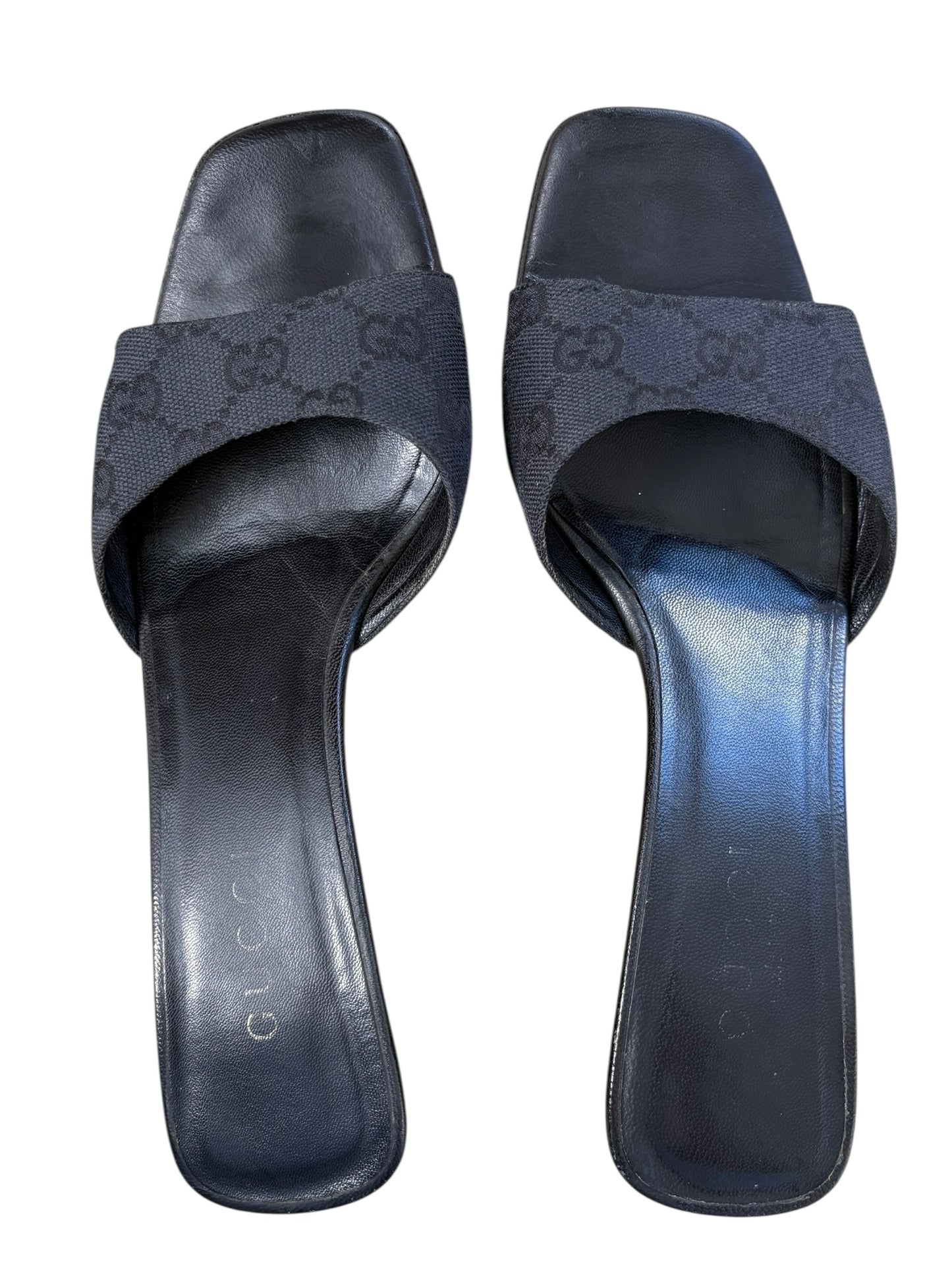 Gucci Mules Black Monogram Size 37.5