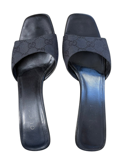Gucci Mules Black Monogram Size 37.5