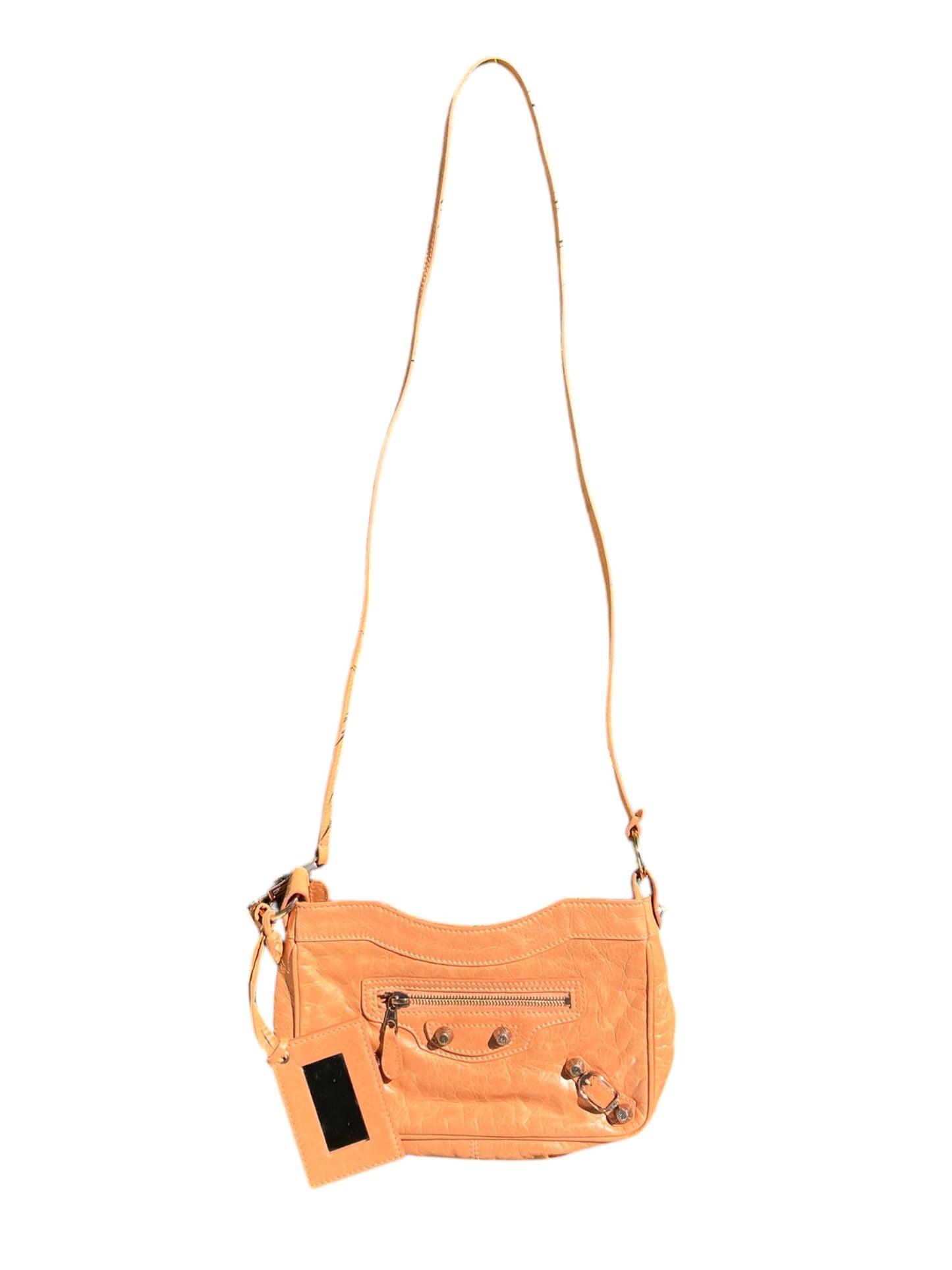 Balenciaga Orange Leather City Hip Crossbody Bag 2000s