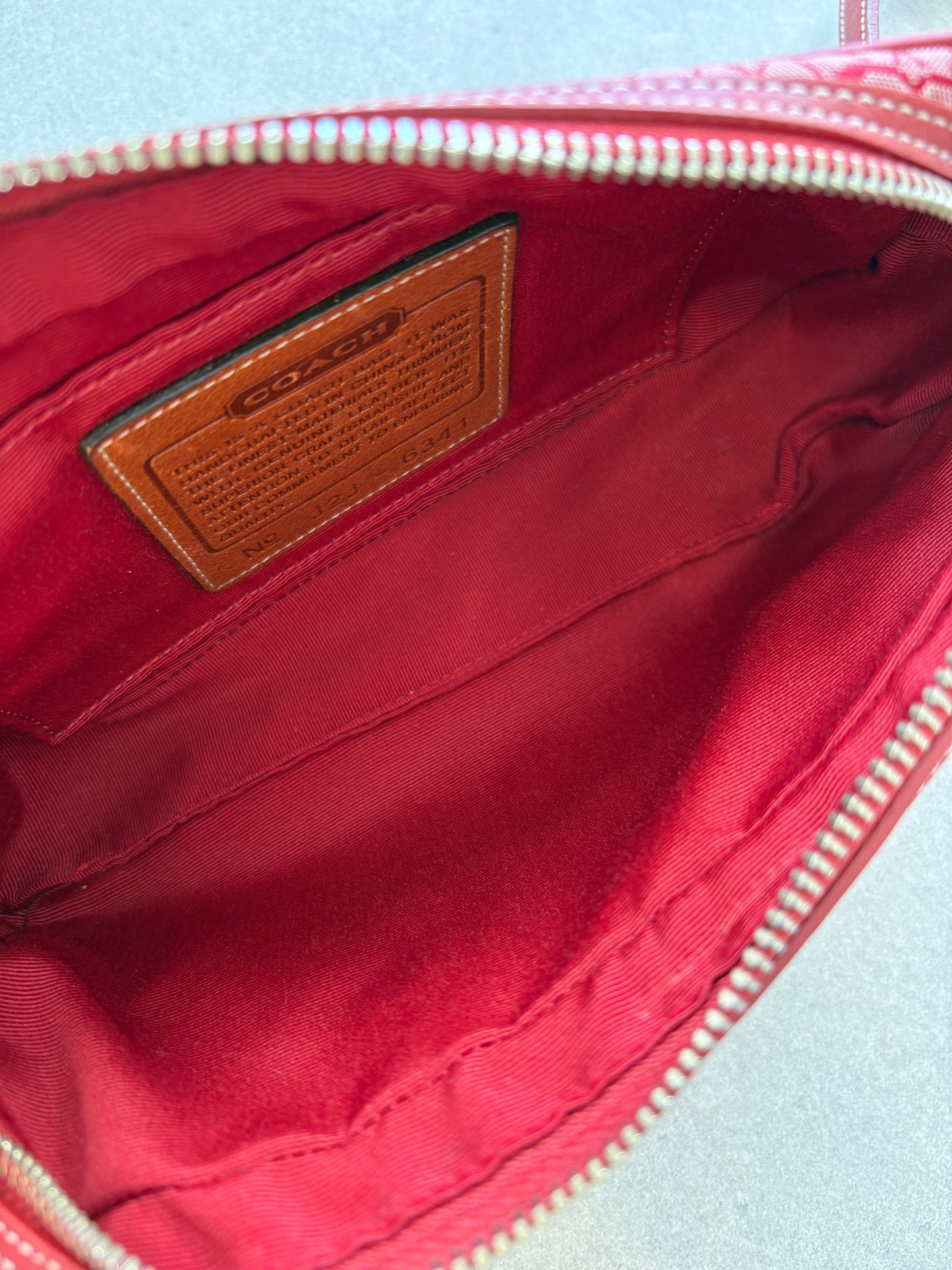 Coach Red Canvas Signature Crossbody Bag