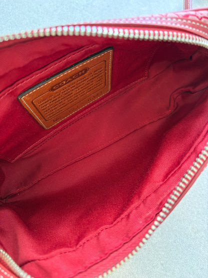 Coach Red Canvas Signature Crossbody Bag