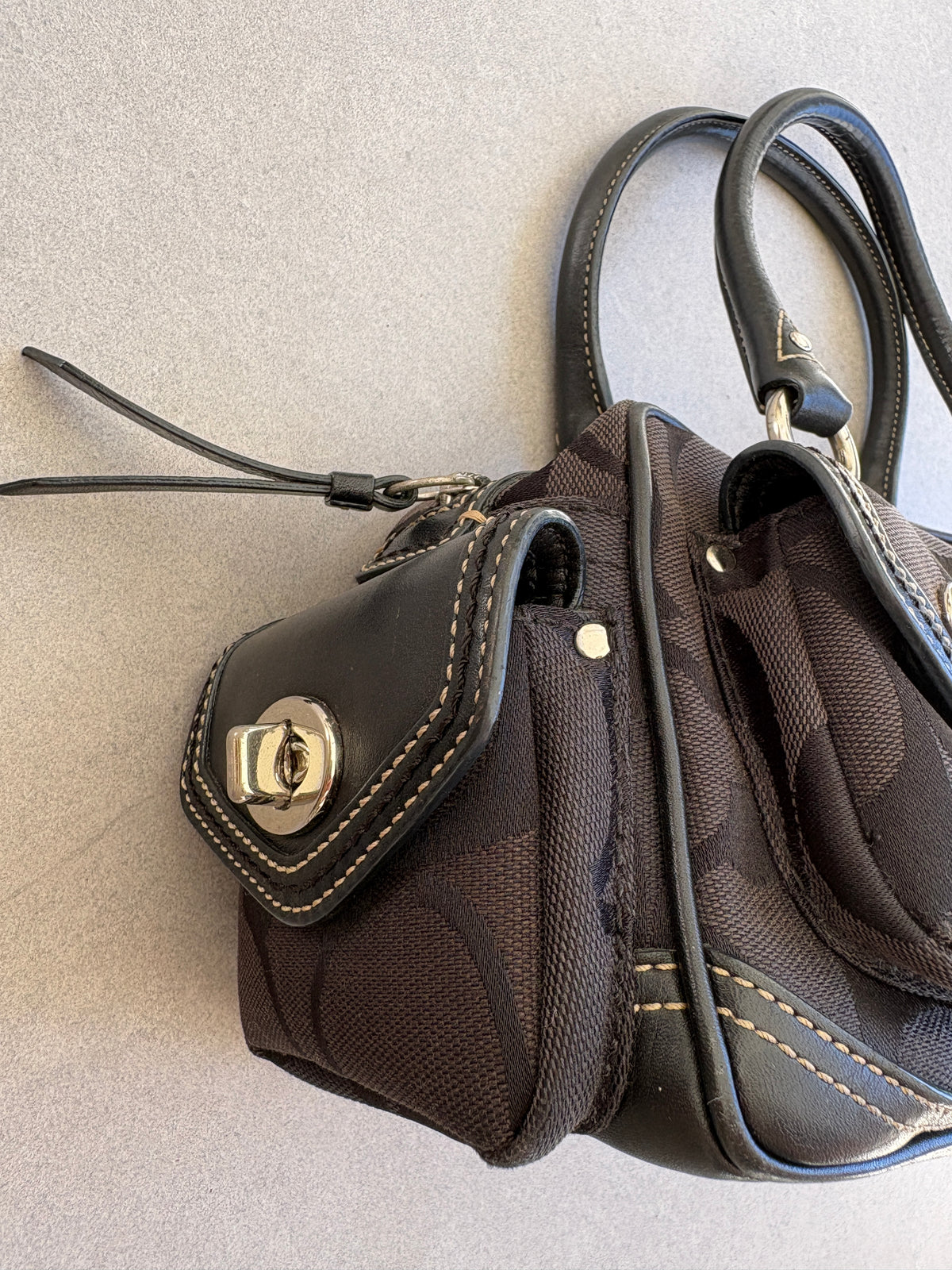 Coach Black Boston Monogram Bag