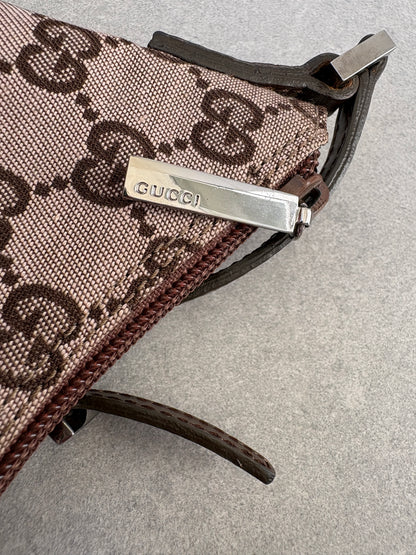 Gucci Brown GG Canvas and Leather Shoulder Bag
