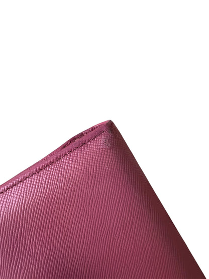 Prada Pink Saffiano Compact Wallet