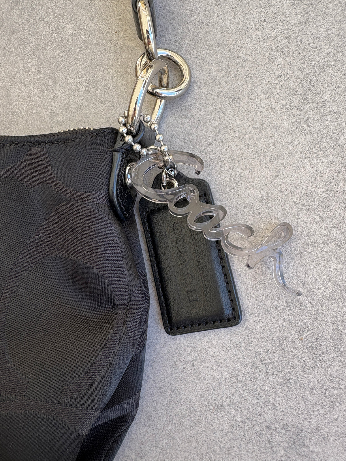 Coach Poppy Black Monogram Shoulder Bag