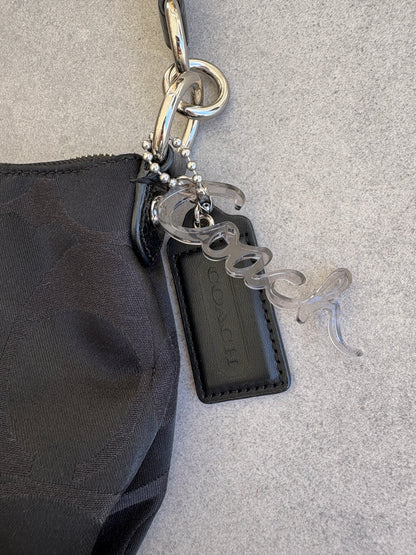 Coach Poppy Black Monogram Shoulder Bag