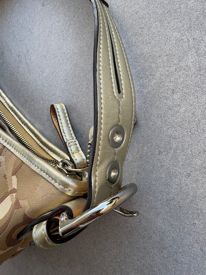 Coach Soho Monogram Bag Brown and Gold