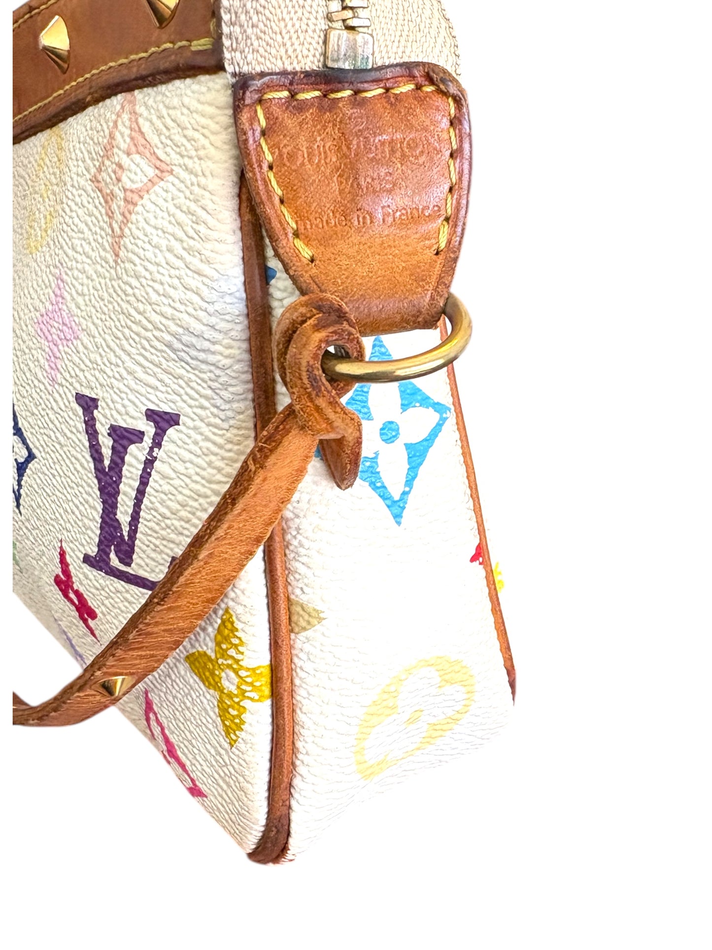 Louis Vuitton x Takashi Murakami White Multicolour Pochette Accessoires 2000s