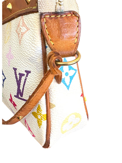 Louis Vuitton x Takashi Murakami White Multicolour Pochette Accessoires 2000s