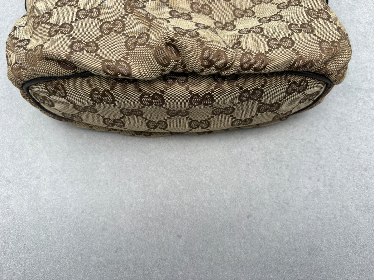 Gucci GG Canvas Pochette with Black Trim